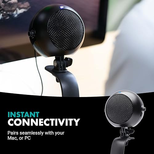 Miniatura 6 de Movo WebMic - Micrófono USB con soporte de escritorio en negro, micrófono de computadora de condensador cardioide para PC y Mac con ganancia de