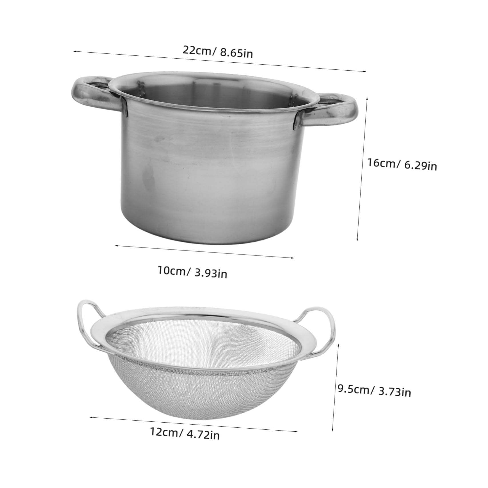 Zerodeko Stainless Steel Nonstick Deep Fryer Pot Single Serve Household Fryer Pot Frying Basket Double Handle Oven Safe