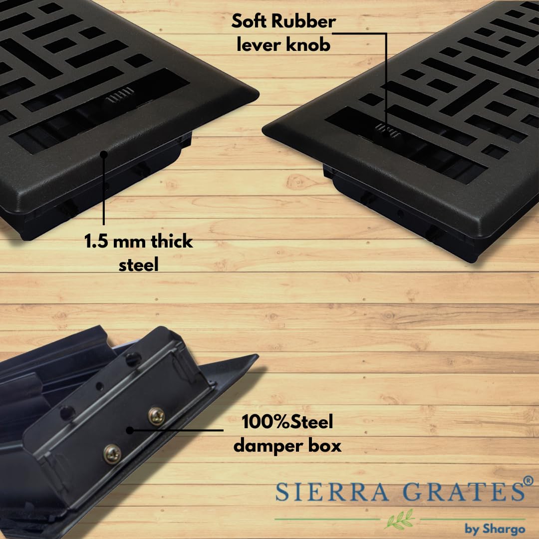 Sierra Grates Bodenregister Aus Stahl – Metro-Design In Metallic-Bronze (10,2 X 25,4 Cm)