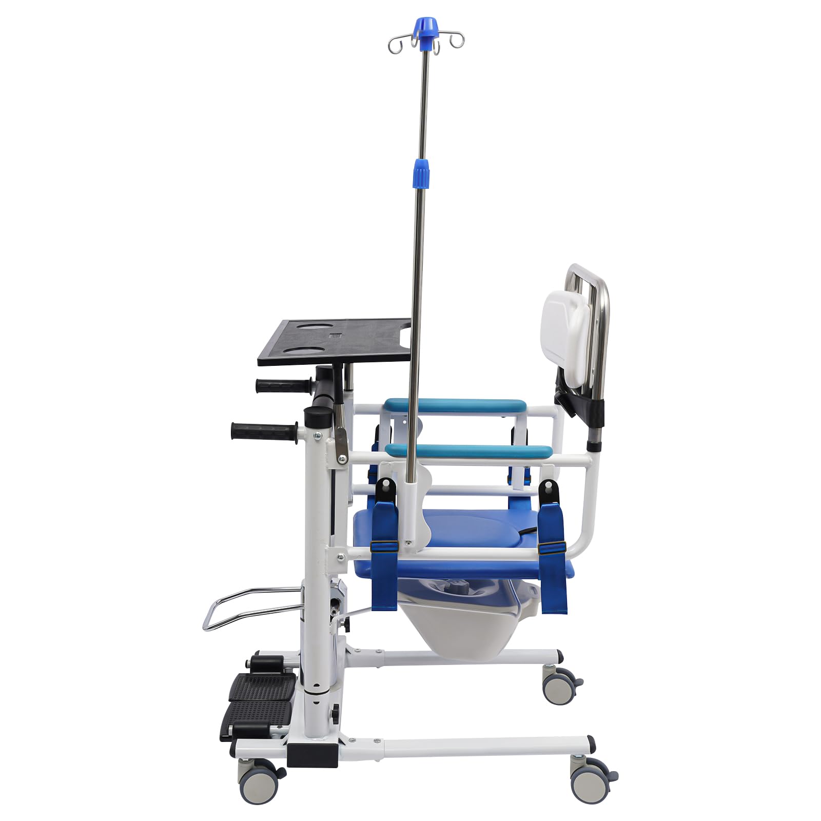 Silla de transferencia hidráulica para pacientes, silla de ruedas portátil multifunción de hasta 120 kg, silla de transferencia de elevación para personas mayores y cuidados en casa