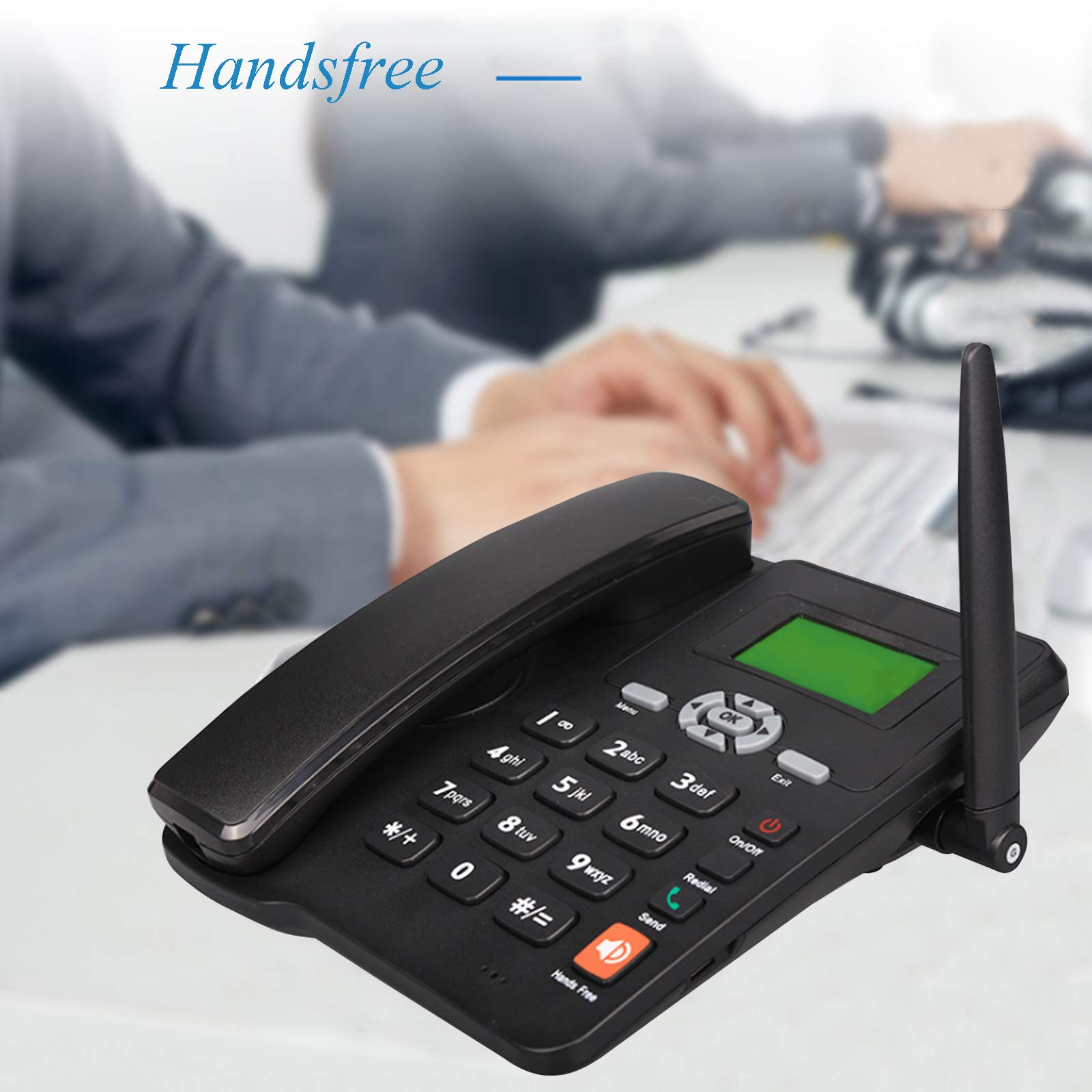 Teléfono de sobremesa clásico de botones grandes, Teléfono fijo con tarjeta SIM inalámbrica GSM, teléfono de escritorio clásico GSM cuatribanda con pantalla de identificación de llamadas, for negocios