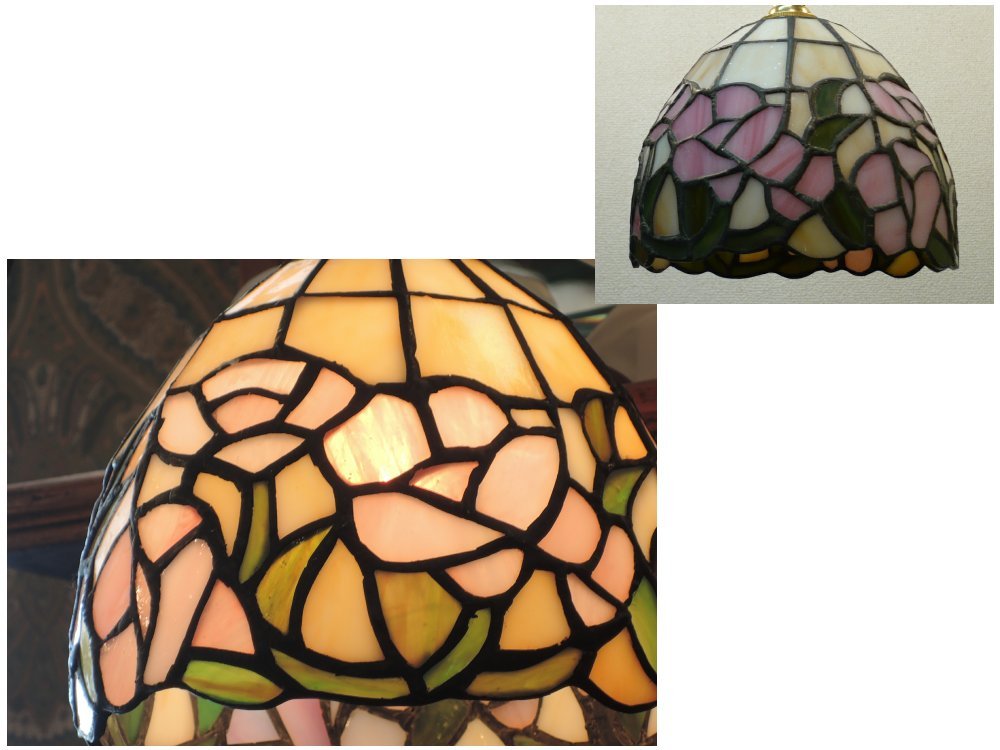 573 バラ柄のガラス製ランプ ランプ「バラ(II)」 | 川島政則ステンド