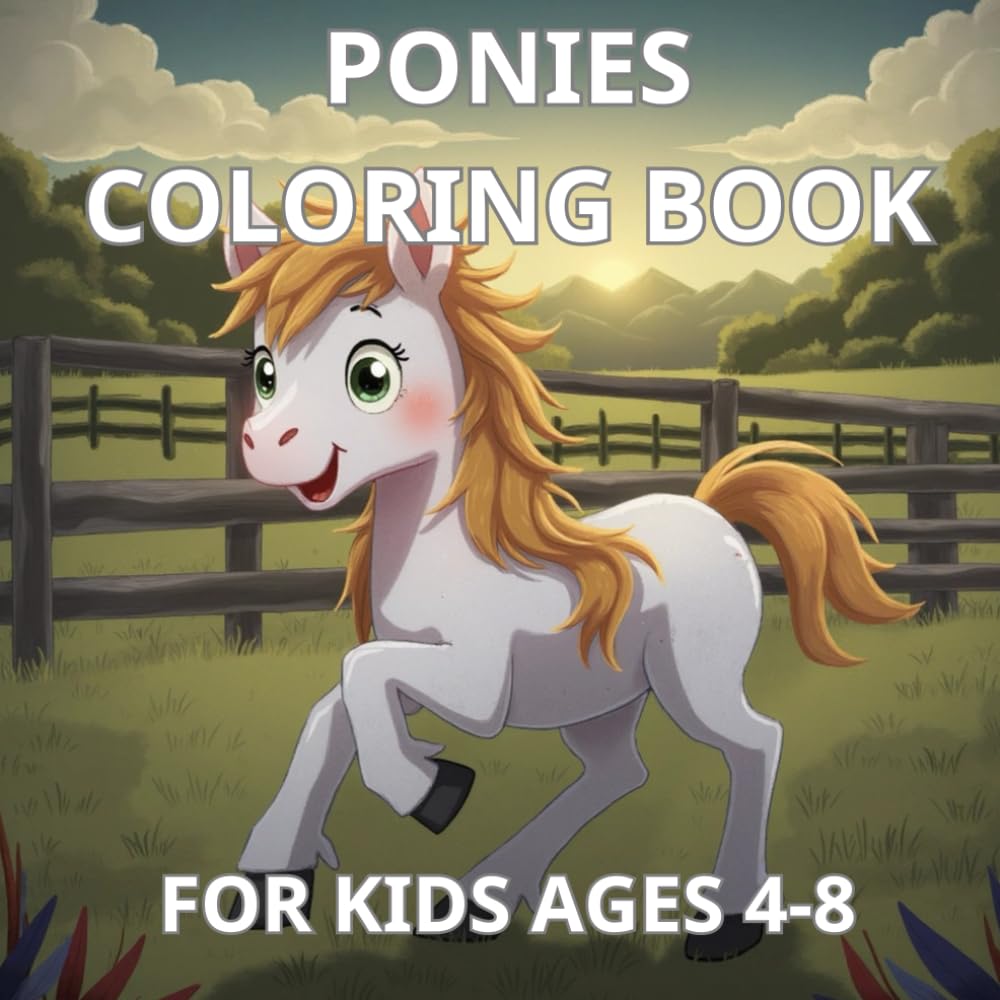 Horses Coloring Book for Kids Ages 4-8: Wonderful World of Ponies & Horses Colouring for Girls and Boys