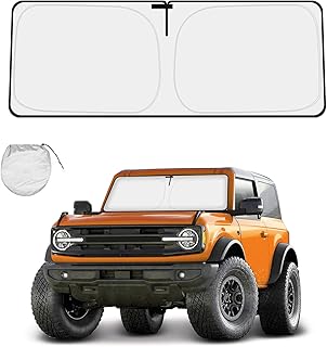 Windshield Sun Shade Compatible with Ford Bronco 2023 2022 2021, Foldable Sun Visor Protector Blocks UV Rays Sunshade for Bronco 2 Door 4 Door 2021-2023 Interior Accessories