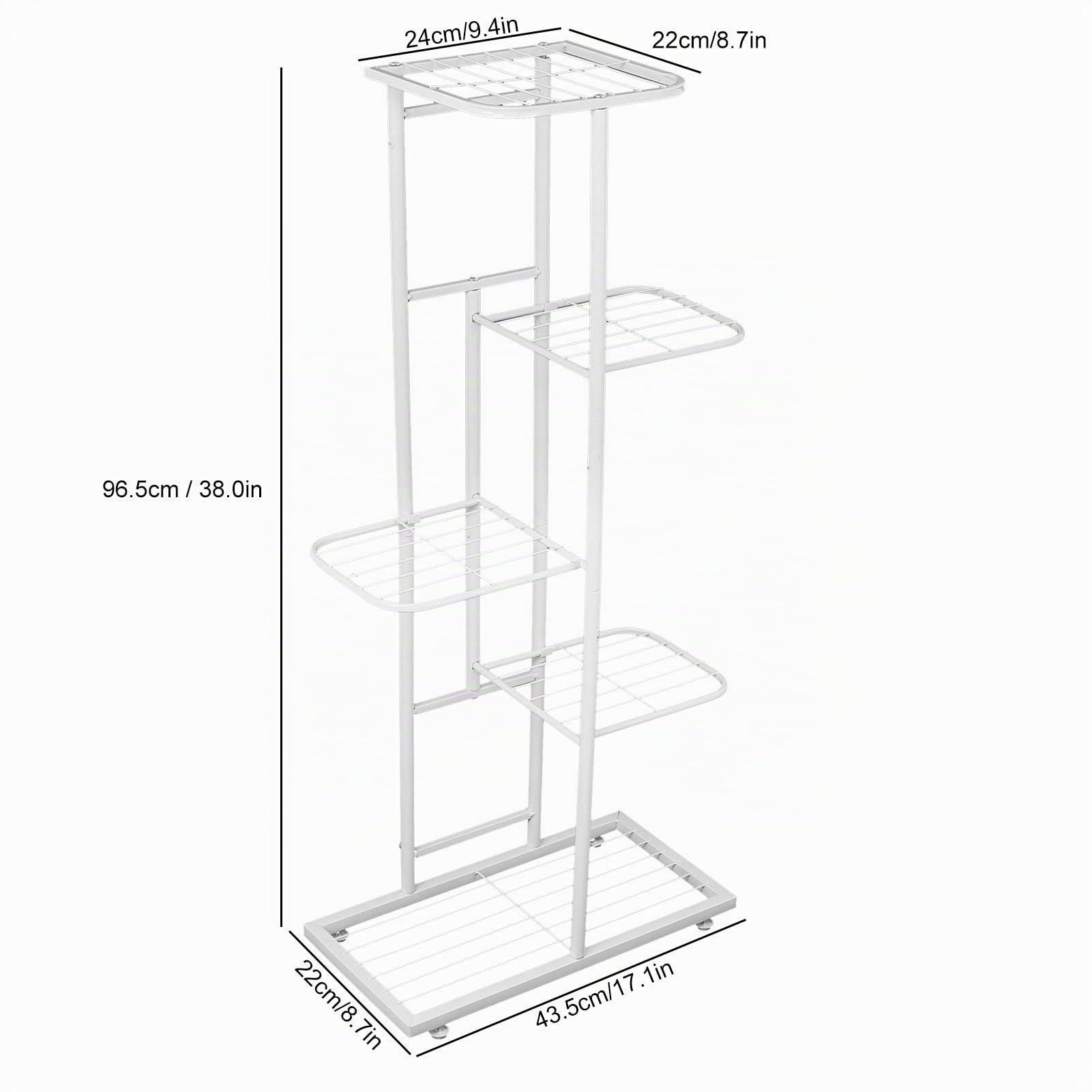 Wakects Scaffali Porta Piante Ripiano per Fiori, Scaffale Espositore per Fioriera Alto e Basso per Giardino Patio, Balcone, Soggiorno, Interno ed Esterno (5 Livelli 6 vasi)(Bianco)