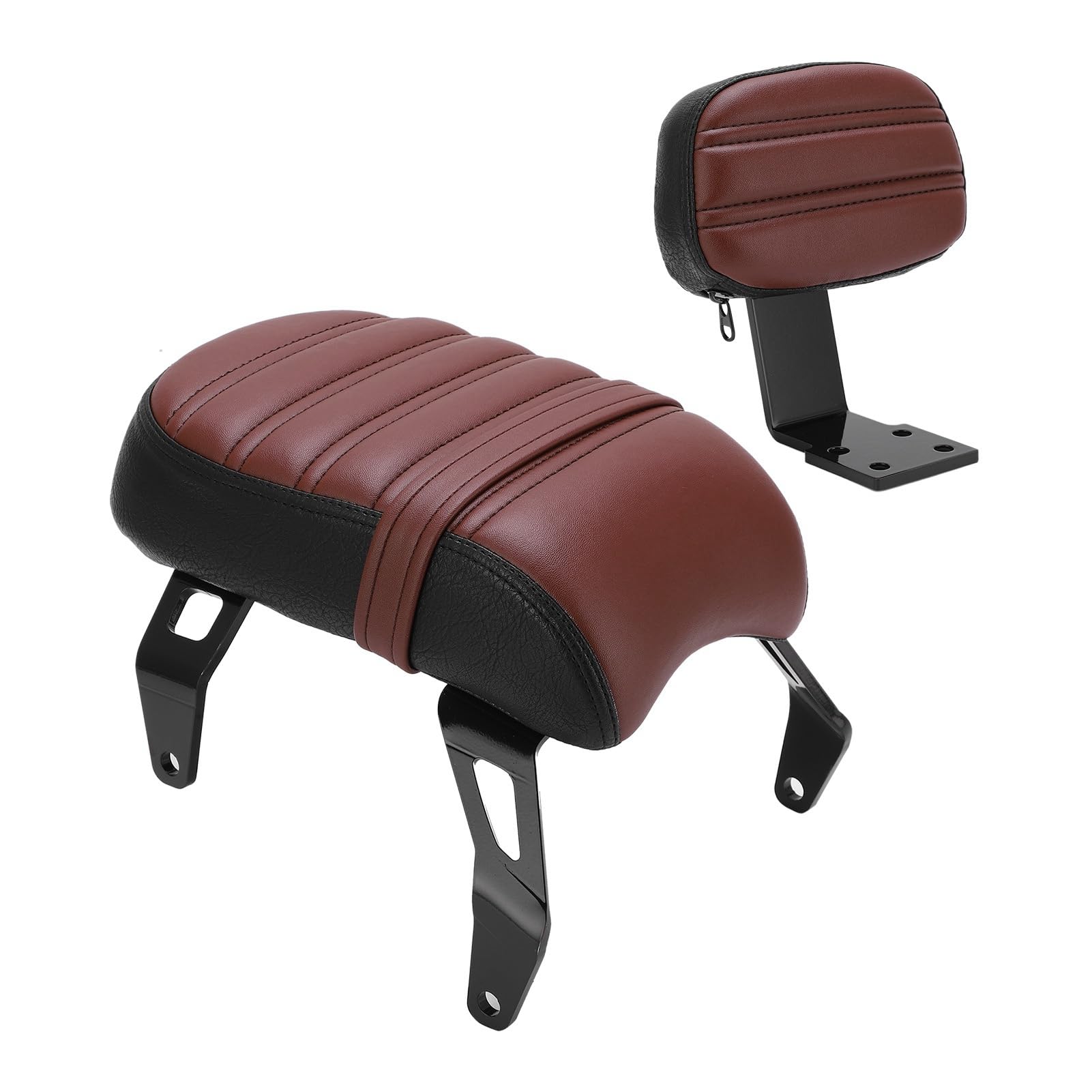 Reemplazo de Kits de Asiento de Pasajero Trasero con Respaldo, Accesorios de Motocicleta, para Indian Scout Bobber 2018-2023 (Marrón)