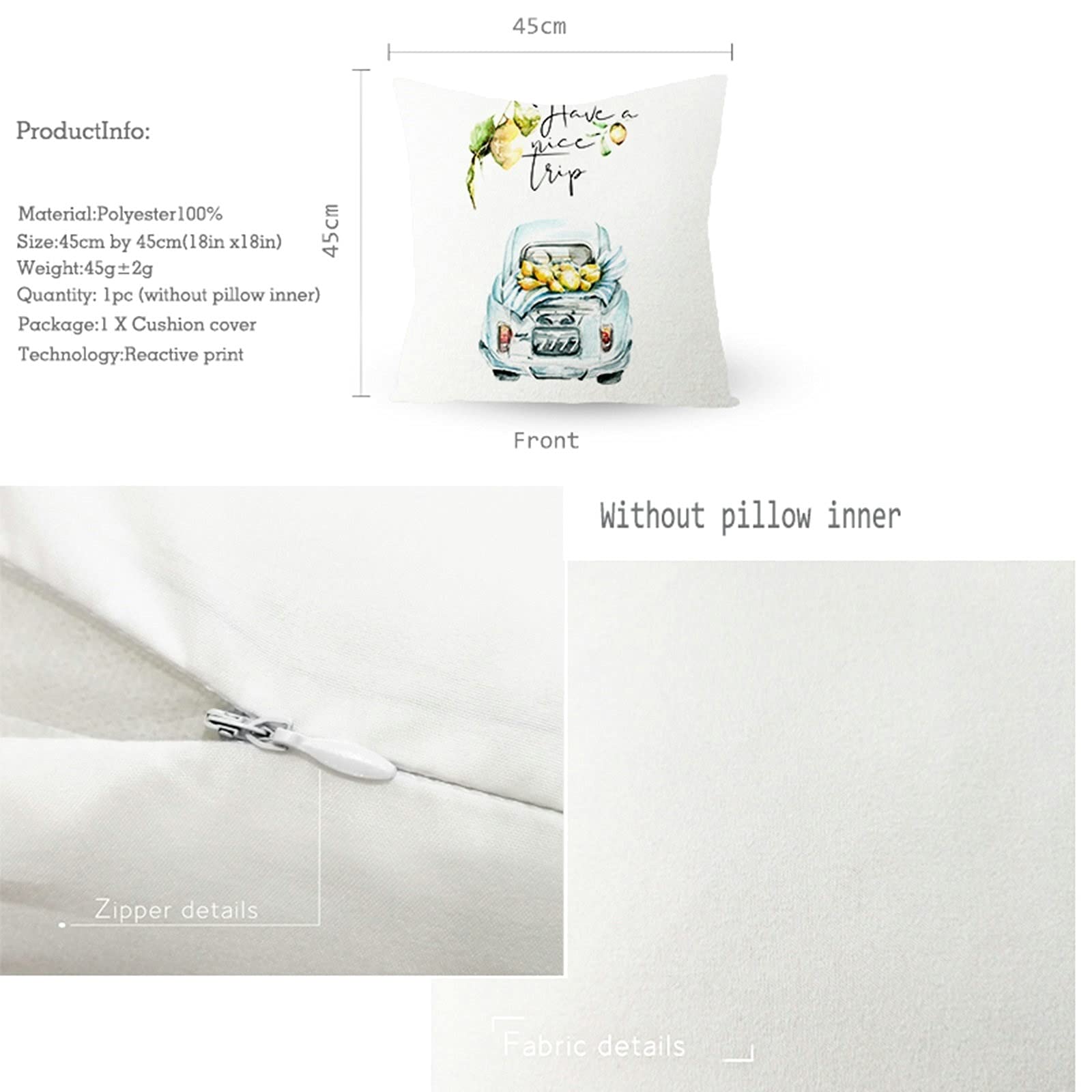 Coussin GREEN 40x40 blanc en coton | Leroy Merlin