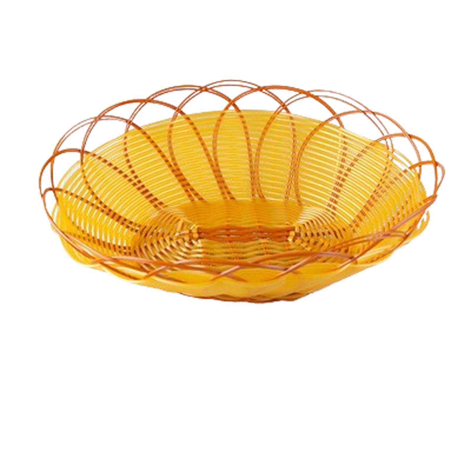 Blissbuilt Oval Bread Basket ,Imitation Rattan Woven Bread Baskets,Food Serving Basket,Stackable Imitation Rattan Fruit Baskets,Plastic Basket For Kitchen