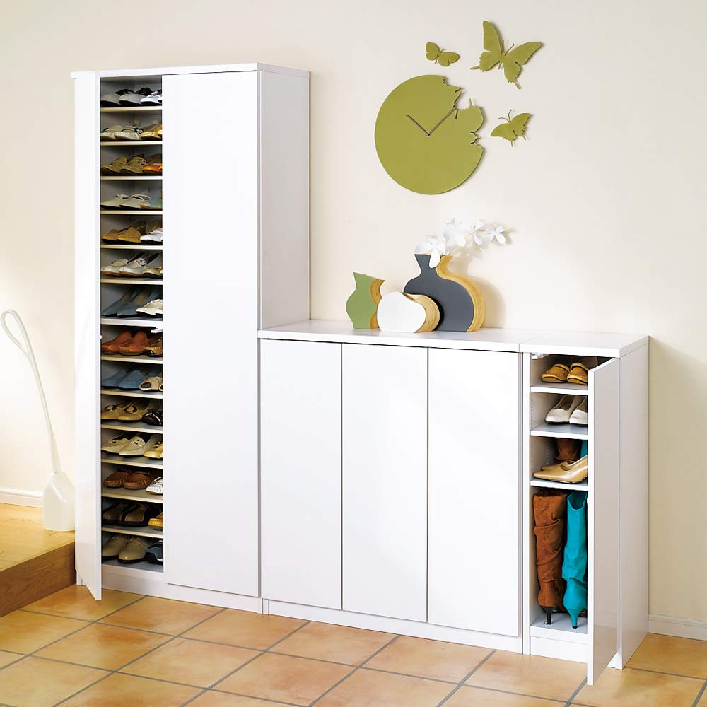 Amazon｜ディノス 下駄箱 玄関収納 シューズボックス 前面ミラー＆板戸