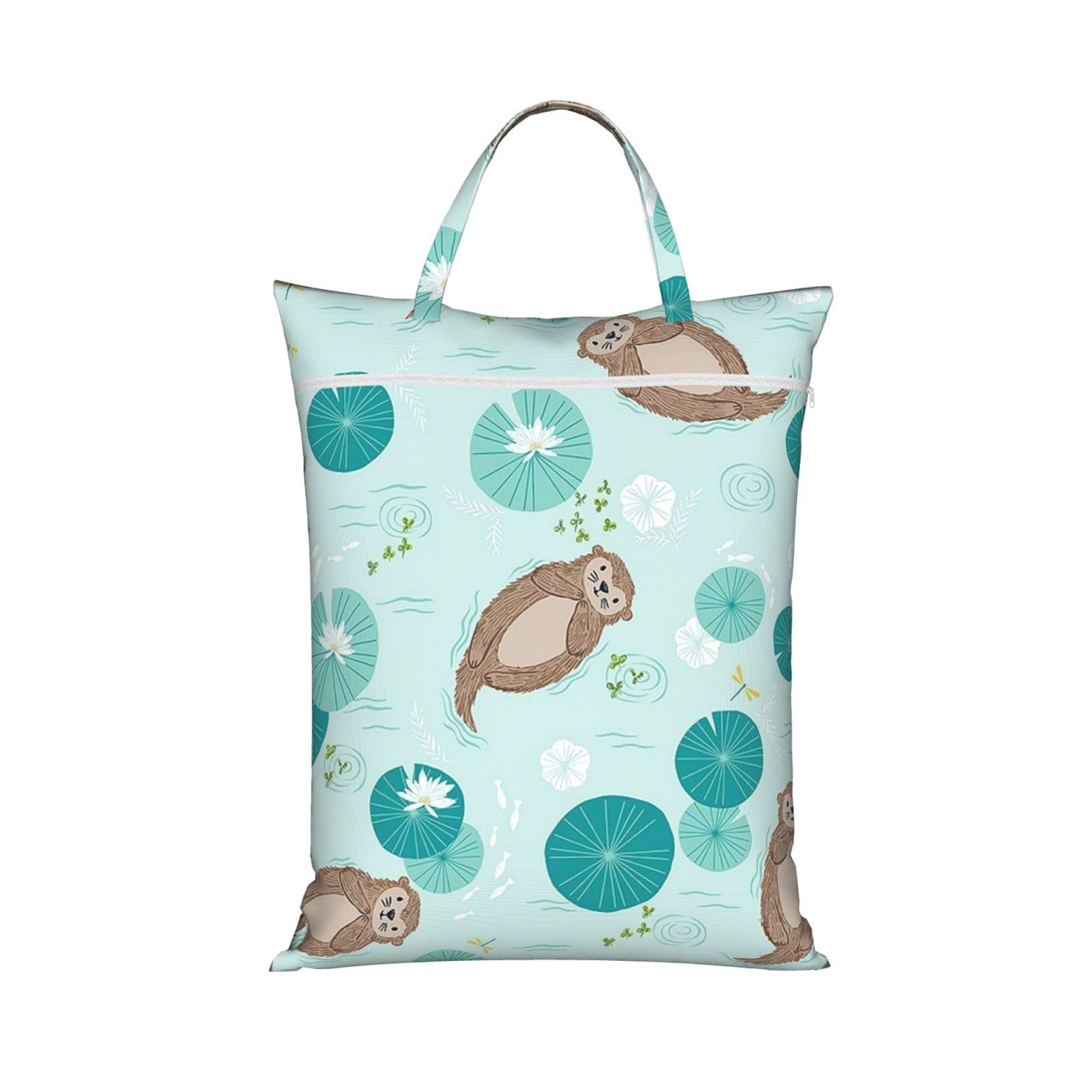 Yfsgdlbn 1 Pc Otters Printed Travel Dirty Laundry Bag Clothes Pack Storage Basket Bag