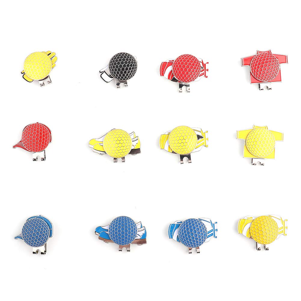 Edelstahl magnetischer Golfball -Marker -Hut -Clip für Golfer 12PCs