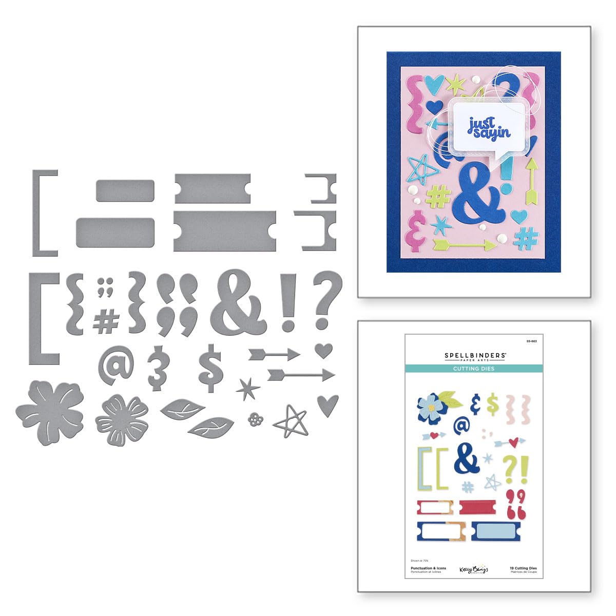 Spellbinders Punctuation & Icons Etched Dies from the Just Sayin' Collection by Kelly Bangs