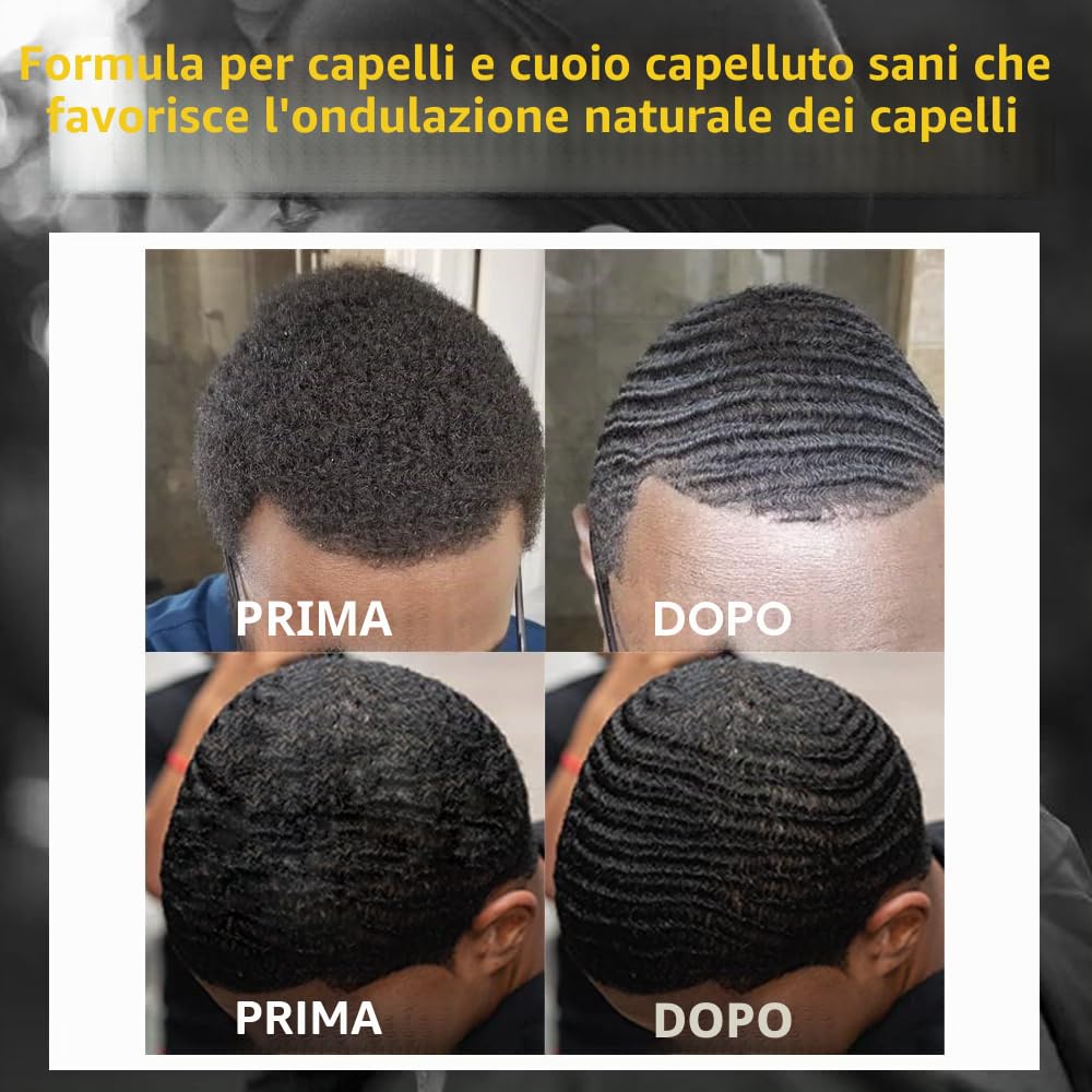 360 Wave Pomade Unguento Ondulato Per Gli Uomini, Tenuta Forte, Lavaggio Facile, Crema Per Capelli Allenamento A 360 Onde, Grasso Ondulato Per Gli Uomini