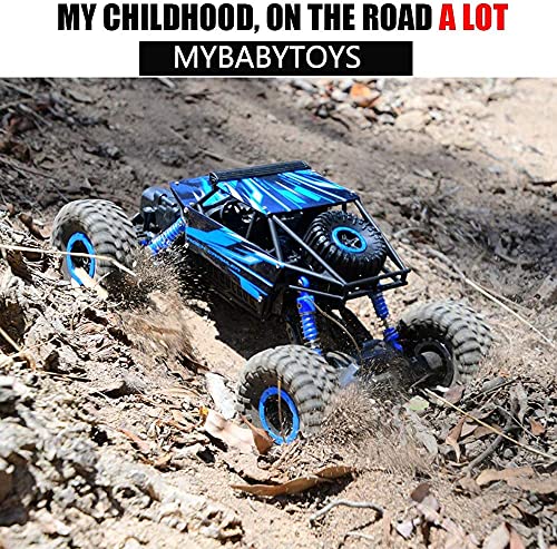 Image of Remote Control Car 2.4Ghz RC Cars 4WD RC Rock Crawler Electric Radio Control Cars Off Road RC Monster Trucks Toys for Kids Boys (Blue)