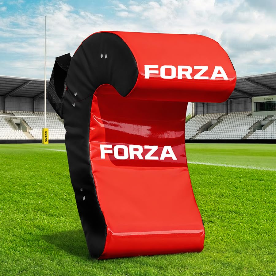 FORZA Rugby Ruck & Roll Pads | C-Shaped Contact Training Pads for Tackling, Rucking & Breakdown Drills | Junior & Senior Sizes (Red, Senior)