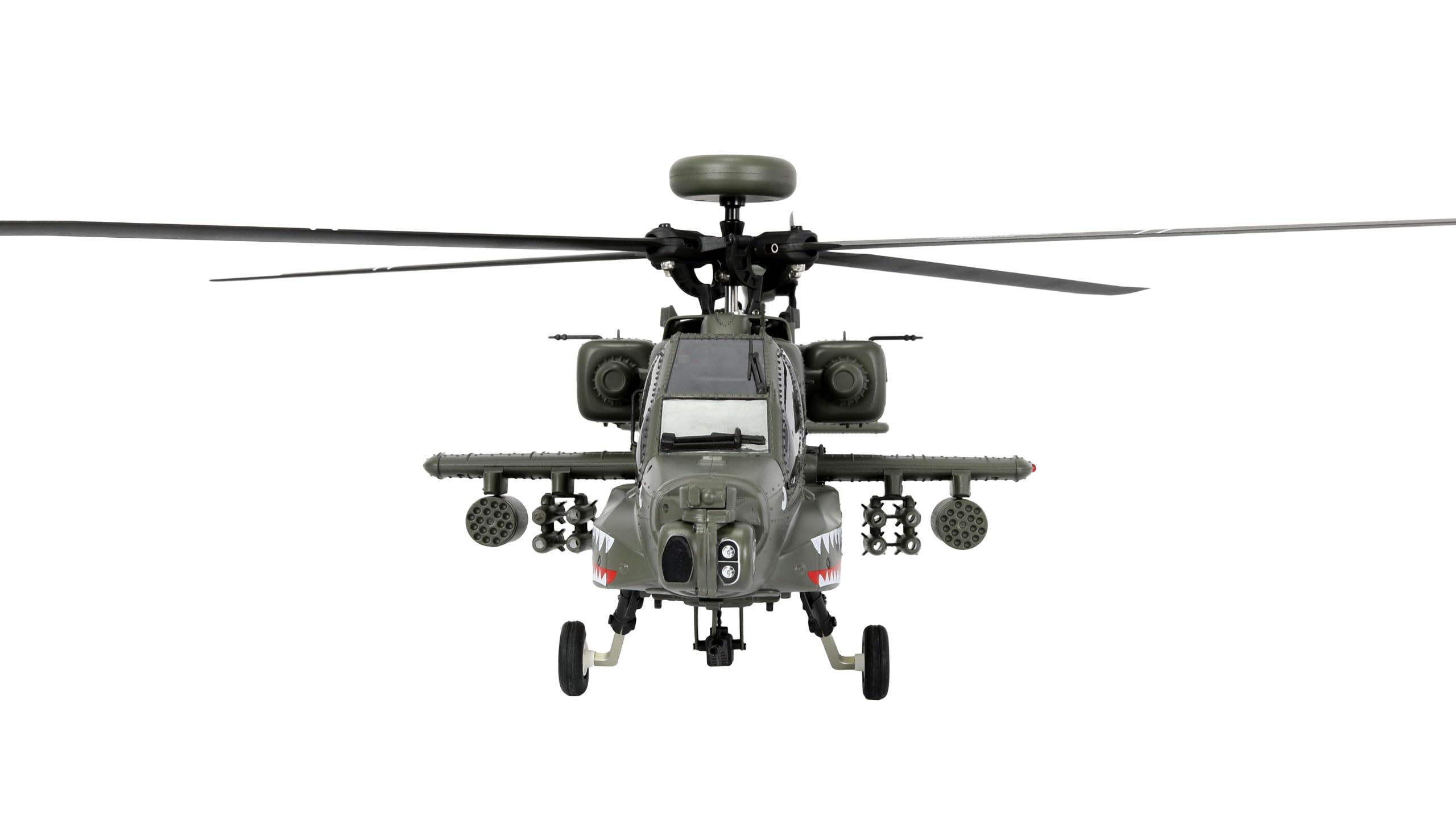 Apache AH-64D CP 6G/3D RTF - Helicóptero (Incluye Mando a Distancia, batería, Cable de Carga, Accesorios), Color Verde