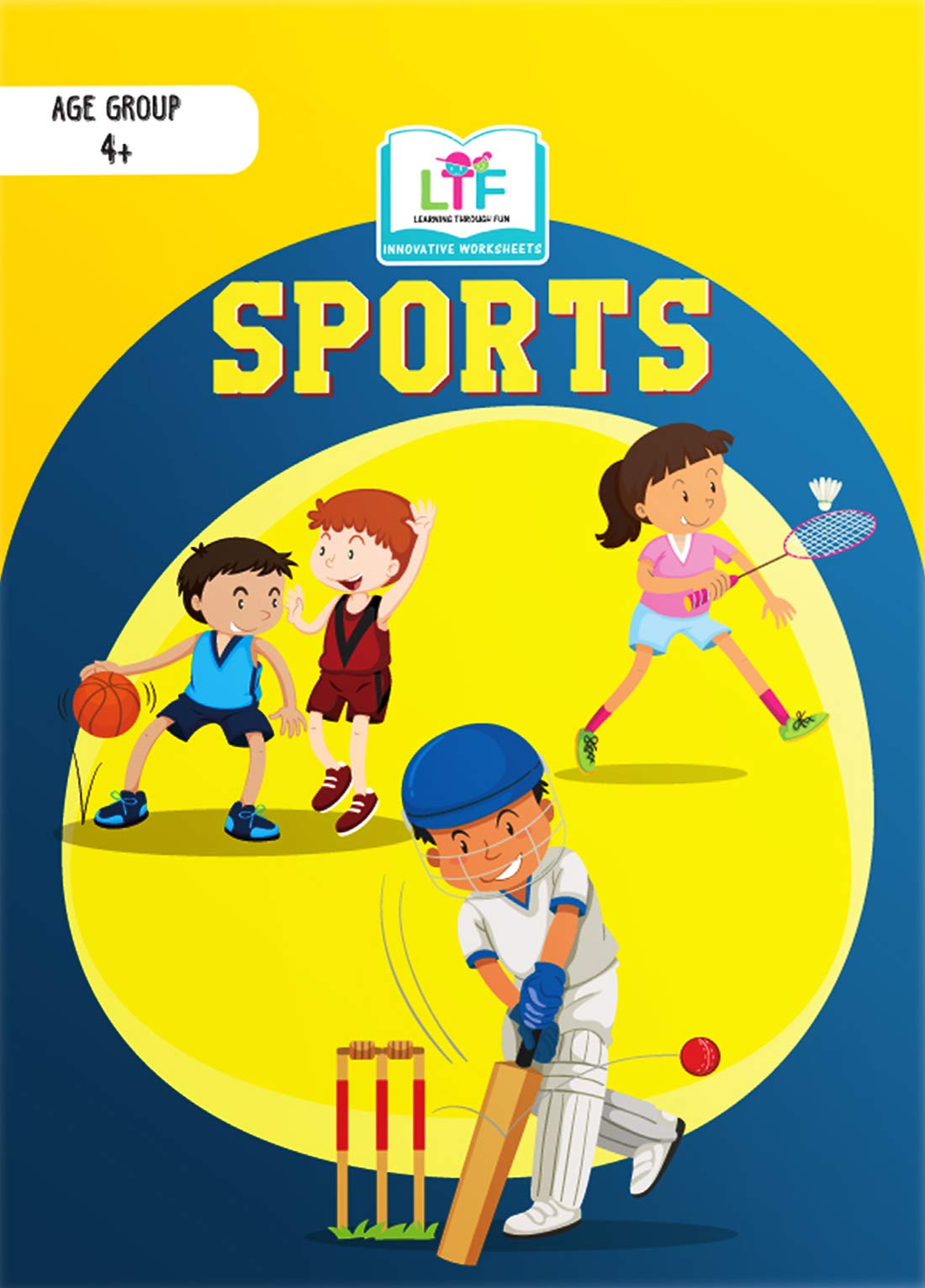Learning Through Fun Book On Sports For Early Learning, Early Learning Brain Development Kids Activity Book, Homeschooling, For 4-7 Years Old Kids