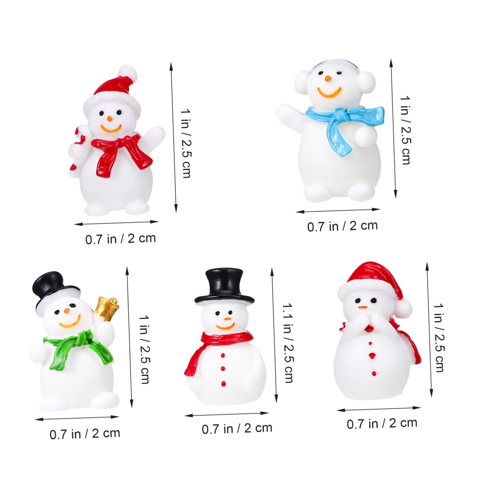 Toddmomy 50 Uds Mini Figuritas De Muñeco De Nieve Muñeco De Nieve En Miniatura De Navidad Muñeco De Nieve De Resina con Sombrero para Manualidades Fiesta De Navidad DIY