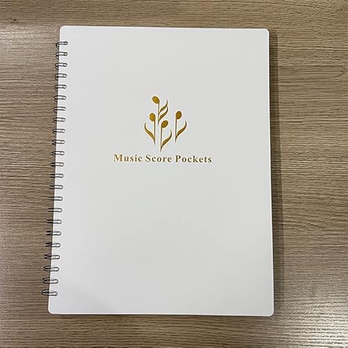 楽譜ファイル 書き込める 譜面ファイル A4 書き込めるサイズ20ページポケット40枚収納楽譜ホルダー絵画ファイルクラブ吹奏 楽譜作曲 譜面 合唱 ピアノ (ホワイト)