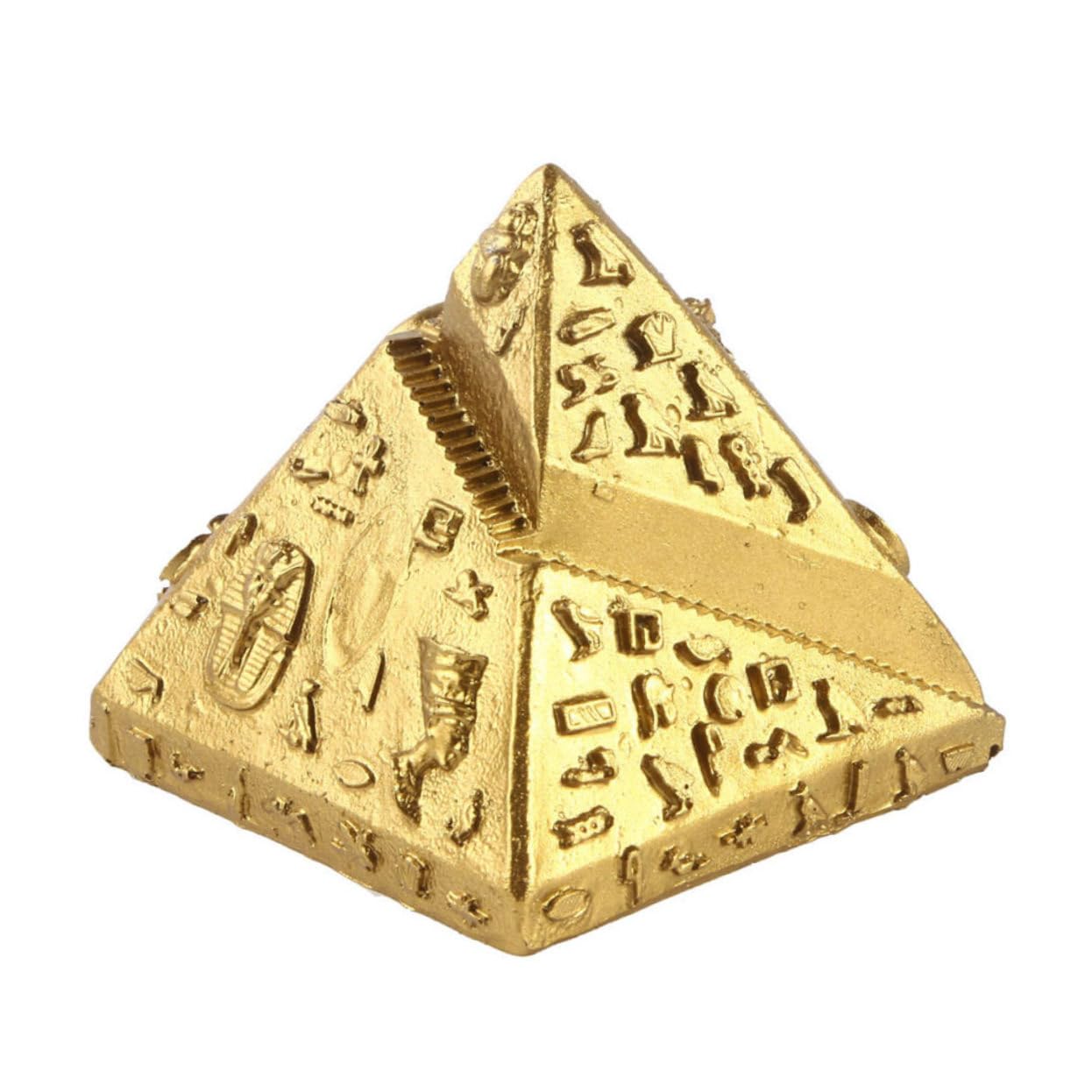 Alipis 2 Pcs Pyramid Ornament Gold Home Decor Pyramids Figurine Pyramid Table Ornaments Storage Bins Mini Accessories Office Desk Decorations Decor for Home Unique Resin Car