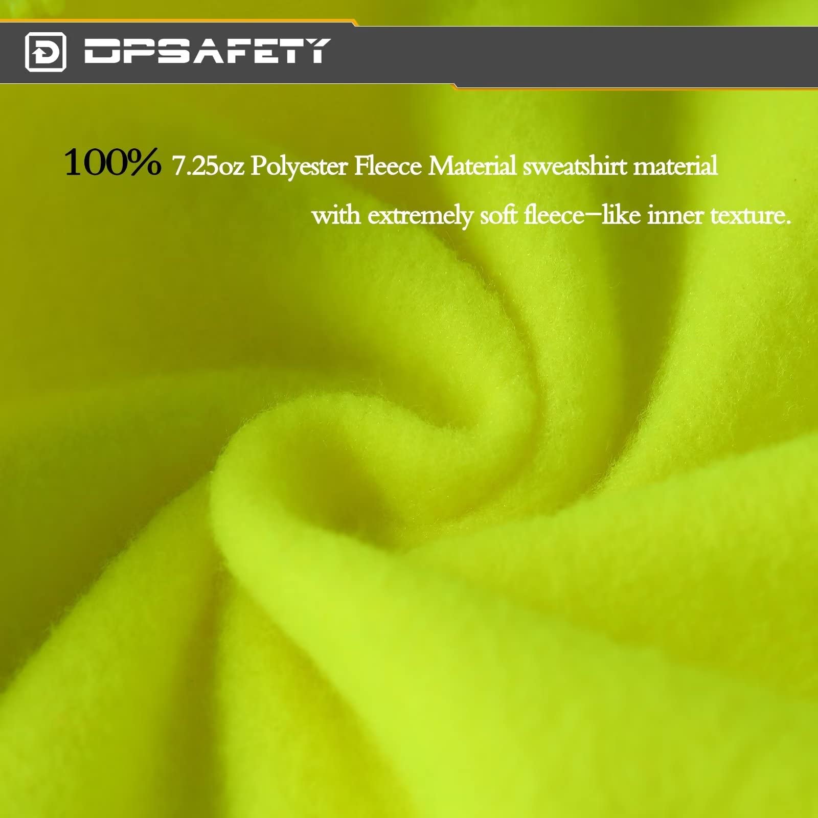 Camisa de manga larga de alta visibilidad Ropa de trabajo de forro polar reflectante Poliéster Cremallera Verde limón XXXXL, 4X-Large, Cremallera verde limón, XXXXL
