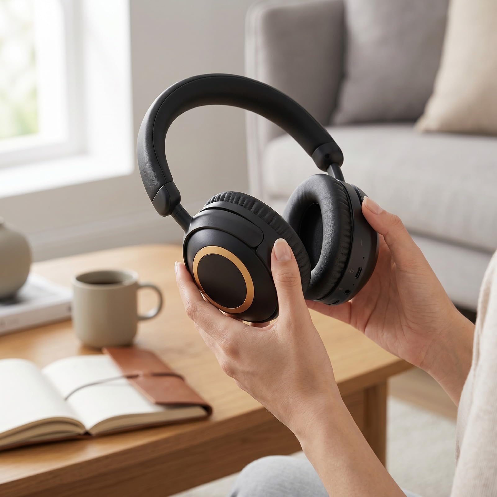 Focket Cuffie Bluetooth per Bambini con Cancellazione Attiva del Rumore, Cuffie Wireless Pieghevoli Sopra l'orecchio 6 Ore di Riproduzione, Bluetooth 5.3 per Bambini con Microfono, Feedback in