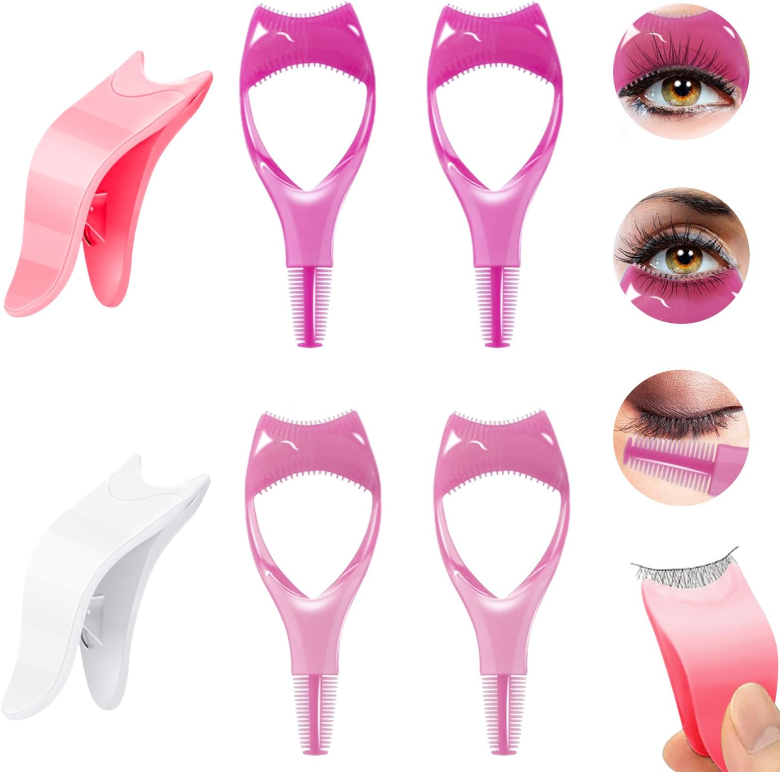 6PCS Mascara Shield Guard 3 in 1 Mascara Shield Applicator Guard, Eyelash Tool Lash