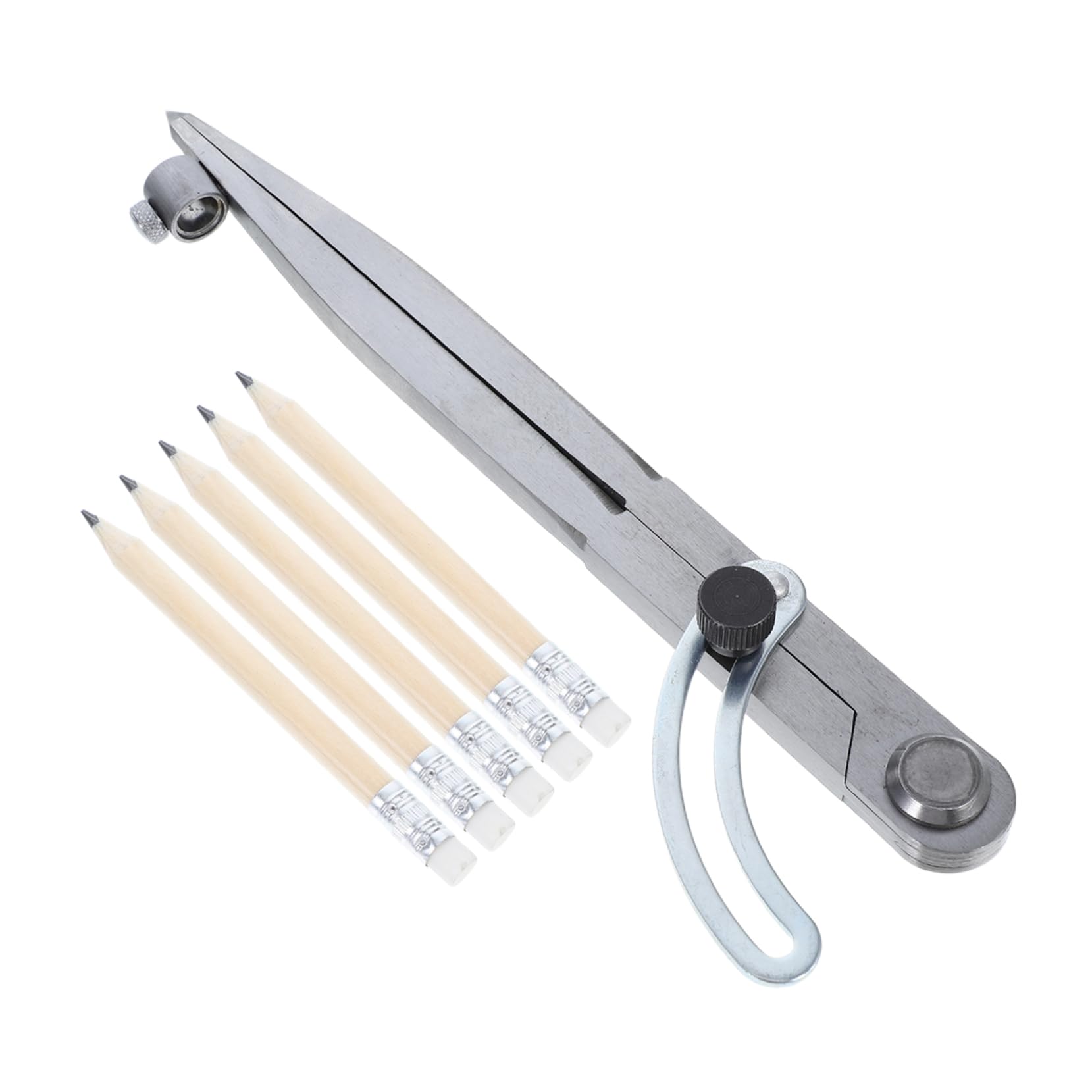 Lurrose 1 Ensemble Compas à Crayon Acier avec de Dessin pour Outils de Mesure pour Traçage Dessin Techniques