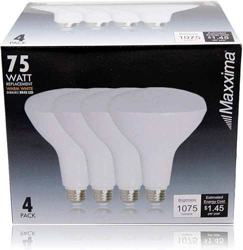 Miniatura 6 de Maxxima Bombillas LED BR40  Luz de inundación blanca suave de 2700 K, 1100 lúmenes, bombillas regulables equivalentes a 12 vatios o 75 W,