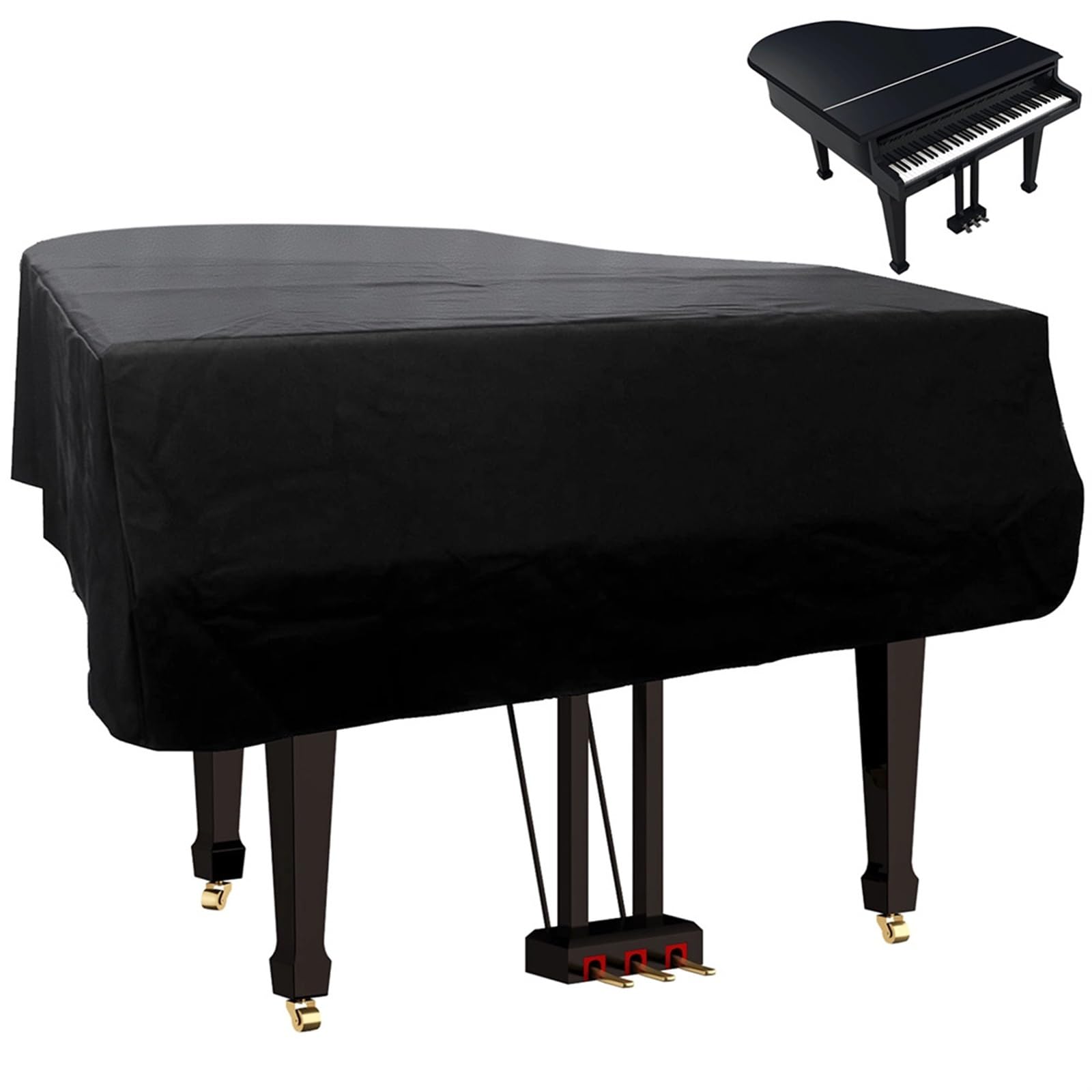 Copertura Per Pianoforte A Coda Copertura for pianoforte a coda in pelle protettiva for a for a doppio strato Fodera morbida Grande copertura for nera
