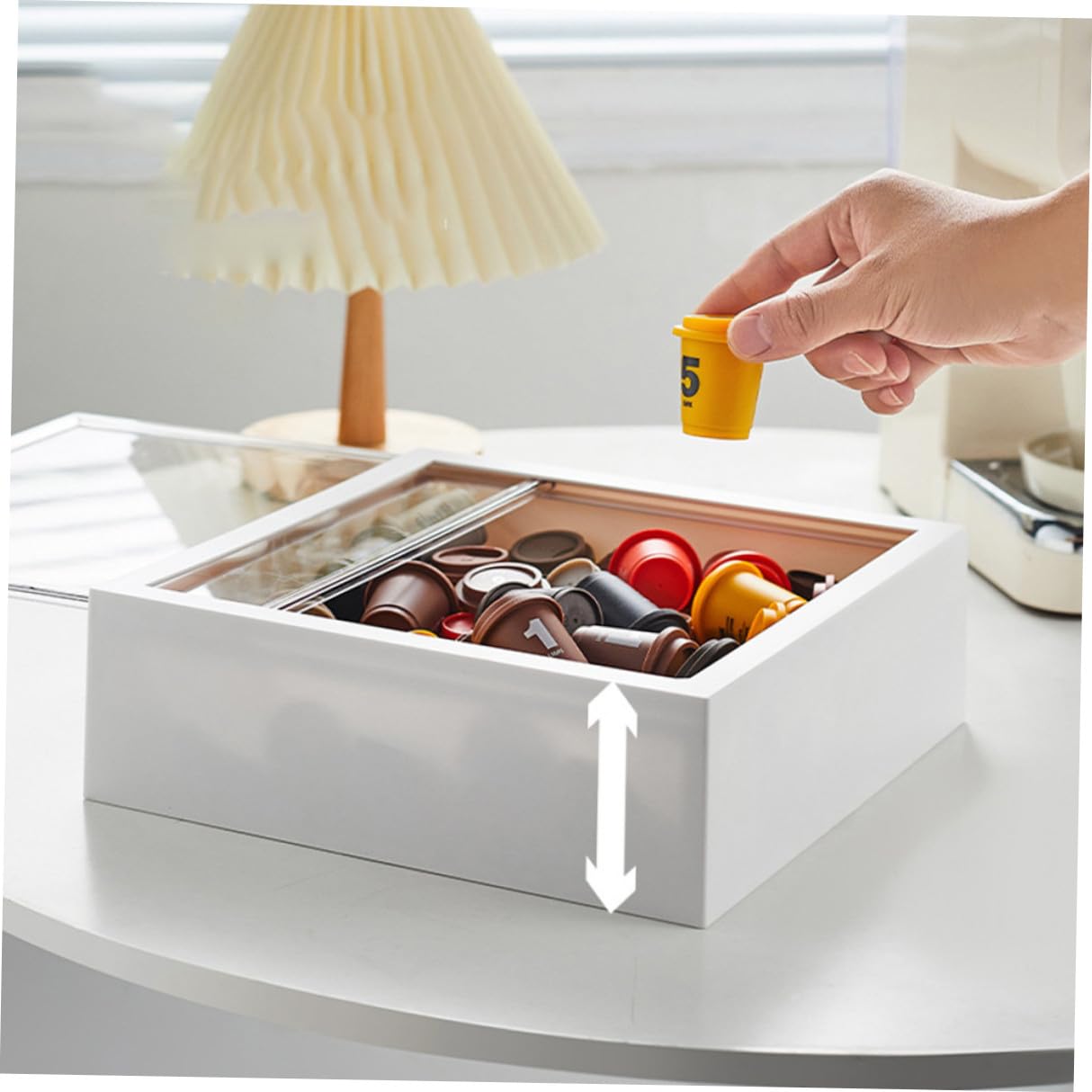 Expositor Transparente para Pared, Caja Organizadora de Juguetes en Color Blanco, Vitrina para Figuras de Colección, Estuche Almacenamiento para Manualidades y Objetos