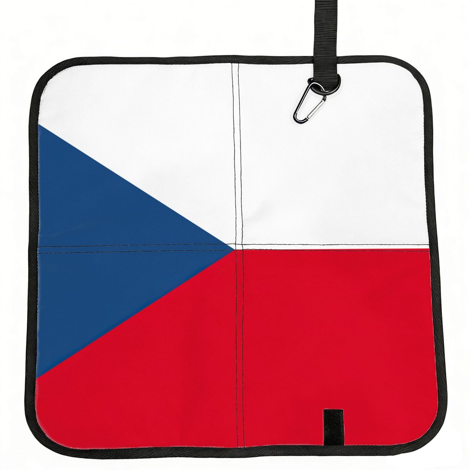 DIEzig Flag of the Czech Republic Printed Compact Foldable Sitting Pad Oxford Base, Portable Cushion for Fishing Sports Events