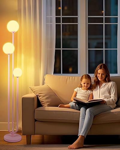 Miniatura 21 de Lightdot Lámpara de pie de globo regulable de 5 globos, lámparas de pie retro naranja con 5 bombillas G9 de 3000 K, brillo continuo, ajustable, 5