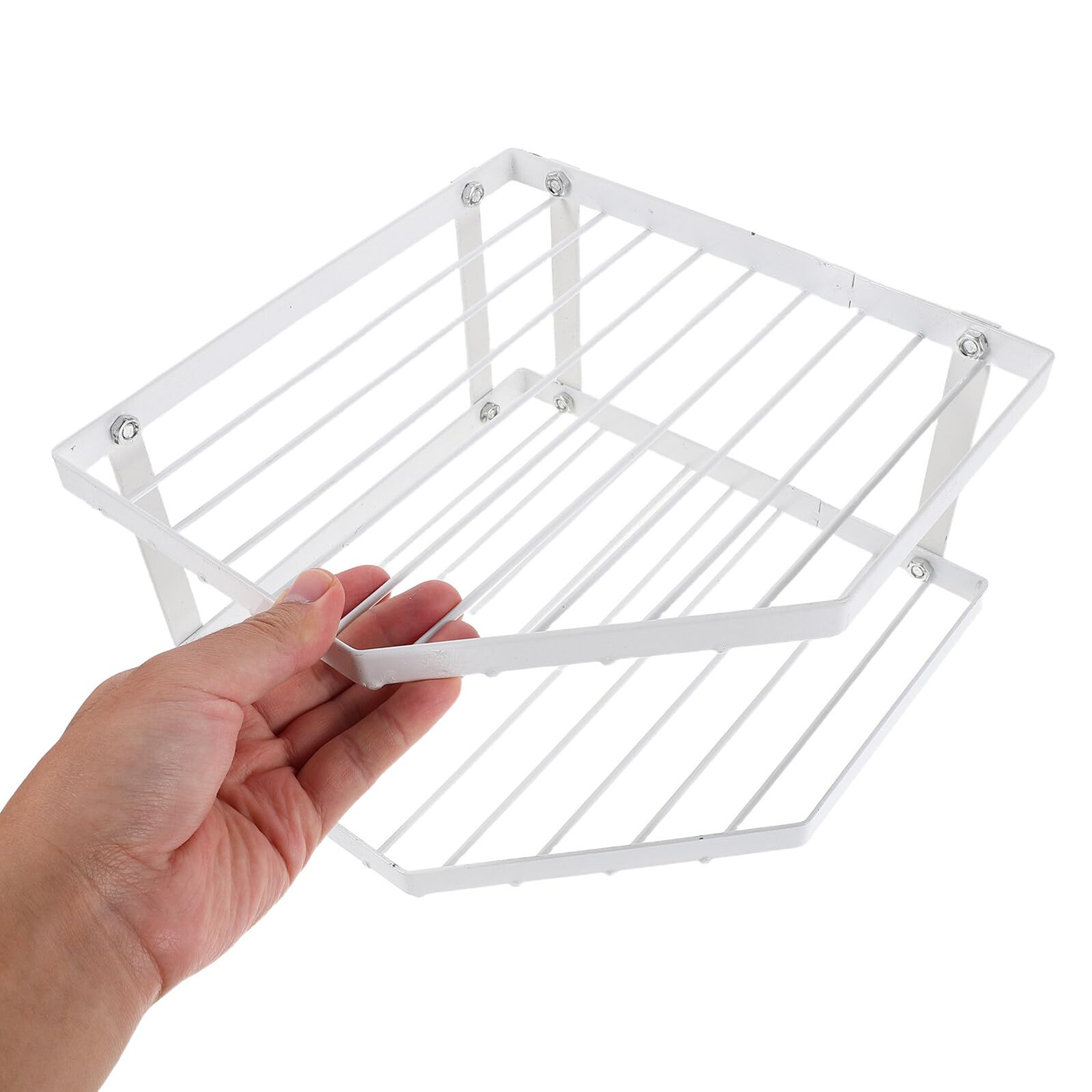 2-poziomowa narożna półka kuchenna, metalowy stojak na garnki z białą powłoką, 34 x 12 cm, oszczędzający miejsce, wielowarstwowy nizer na garnki, patelnie, słoiki na przyprawy i niezbędne przybory