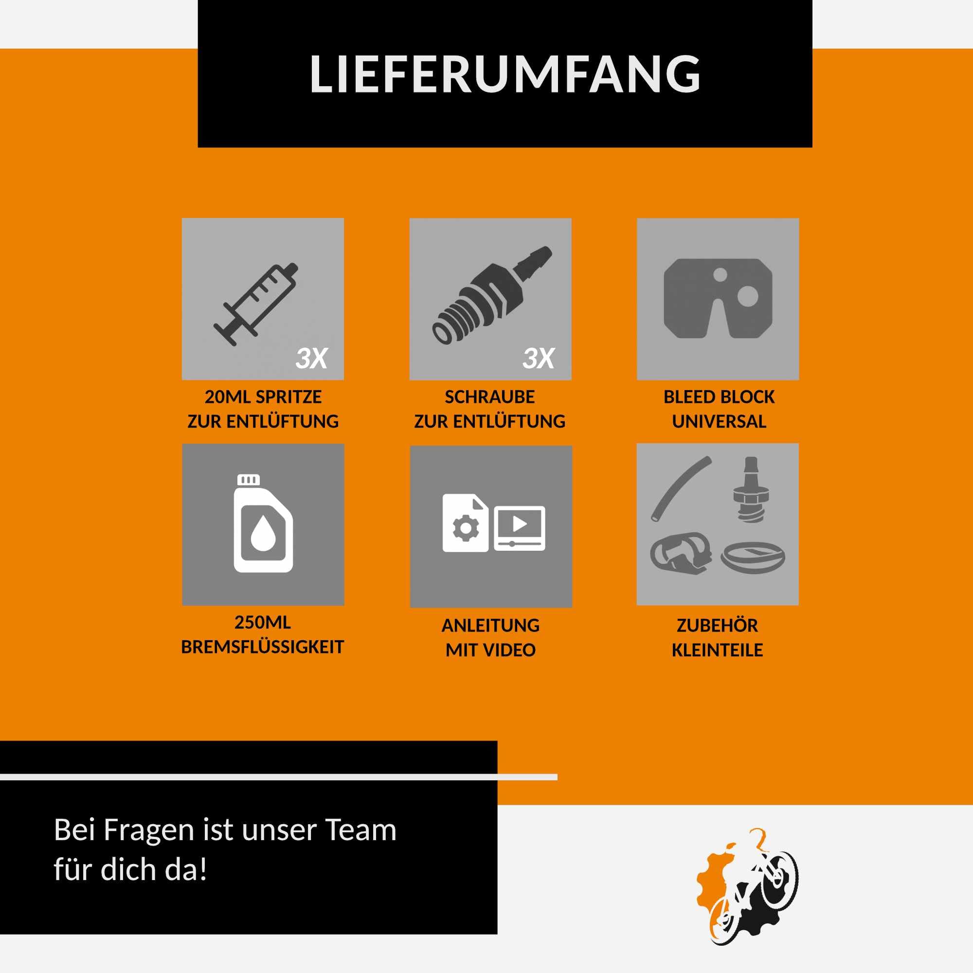Entlüftungskit passend für alle Magura hydraulische Scheibenbremsen | Fahrrad Bremsen Service Kit Entlüftungsset mit Schritt für Schritt Anleitung für entlüften der Fahrradbremse 250ml Öl