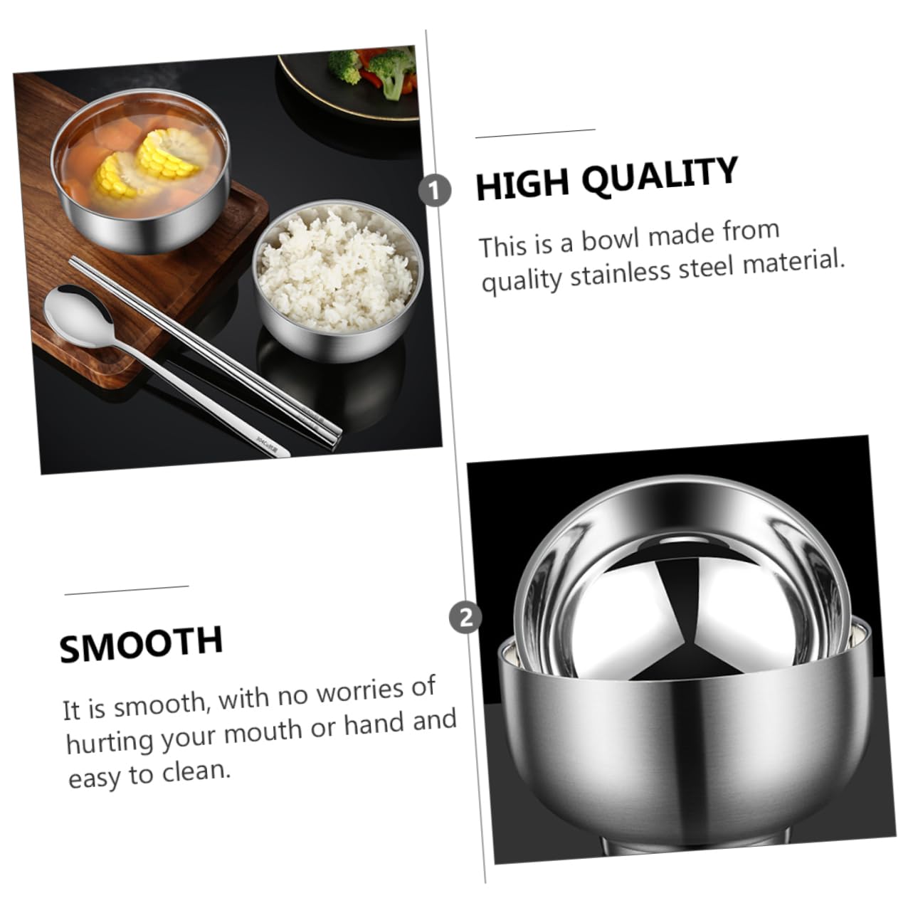 GRIRIW Stainless Steel Noodle Bowl Soup and Salad Serving Bowl for Home Restaurant and Hotel Use for Noodles Grains Pasta Fruits and More