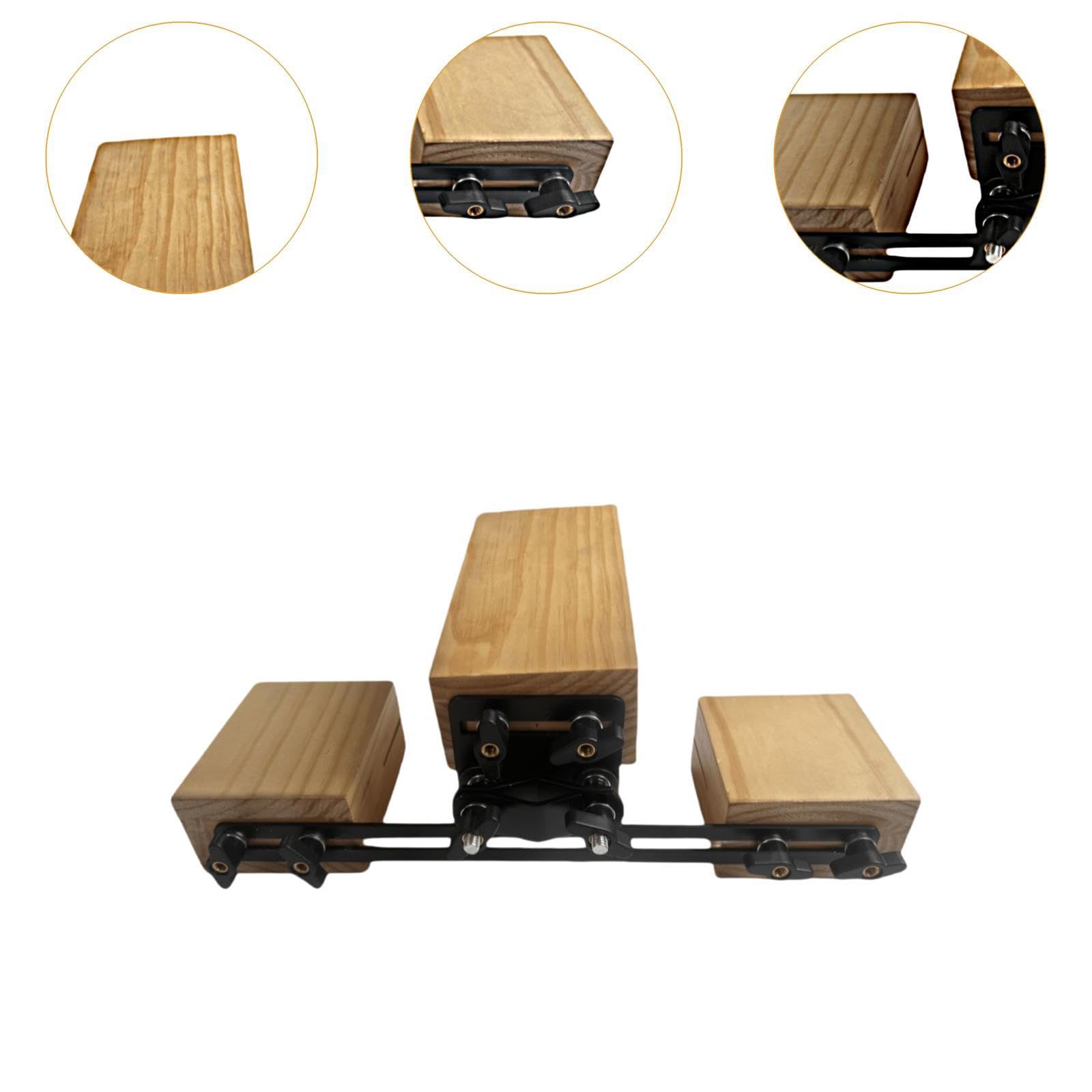 Staffa di montaggio regolabile per strumenti a percussione, set di blocchi di campanaccio in legno, supporto a percussione ad alto passo per principianti e professionisti