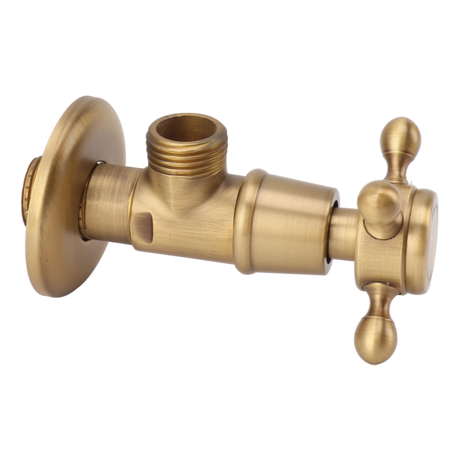 Water Stop Valve, Shut Off Valve Triangular Water Brass Angle Stop Cold Hot Faucet Valves (Antique)