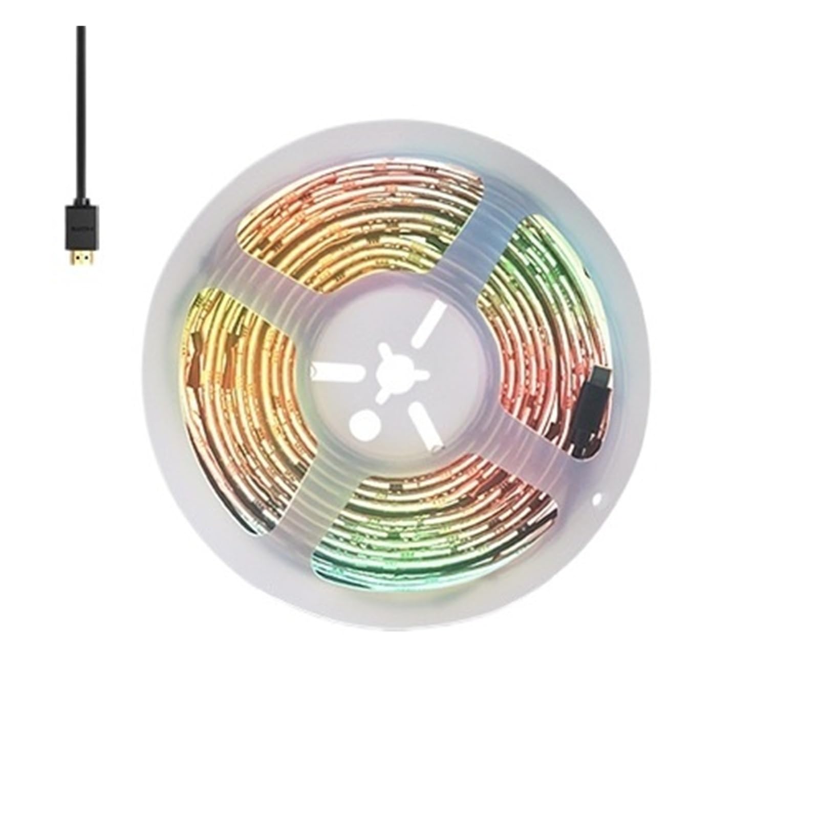 Tira LED ambiental de sincronización de pantalla inteligente, retroiluminación de monitor de TV y PC, luz de música for videojuegos 4K, Compatible con asistente de voz por WiFi(21-24 Inch,EU Plug)