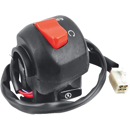 Uno Minda SW-0666U Handle Bar Switch (Right Hand Side) With Self Start- 4 Pin White Coupler for Yamaha FAZER