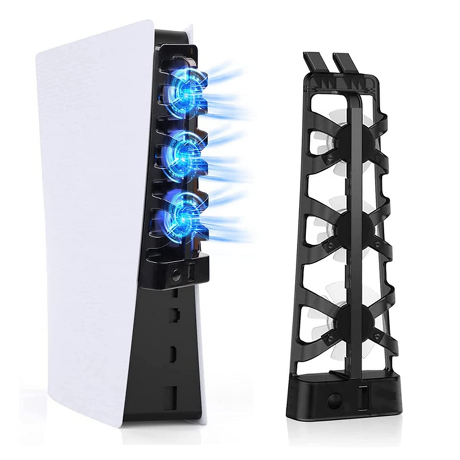 SKEIDO For PS5 Console Cooling Fan Game Console Cooler Smart Temperature Control 3 Fans System Station for Compatible with Playstation 5