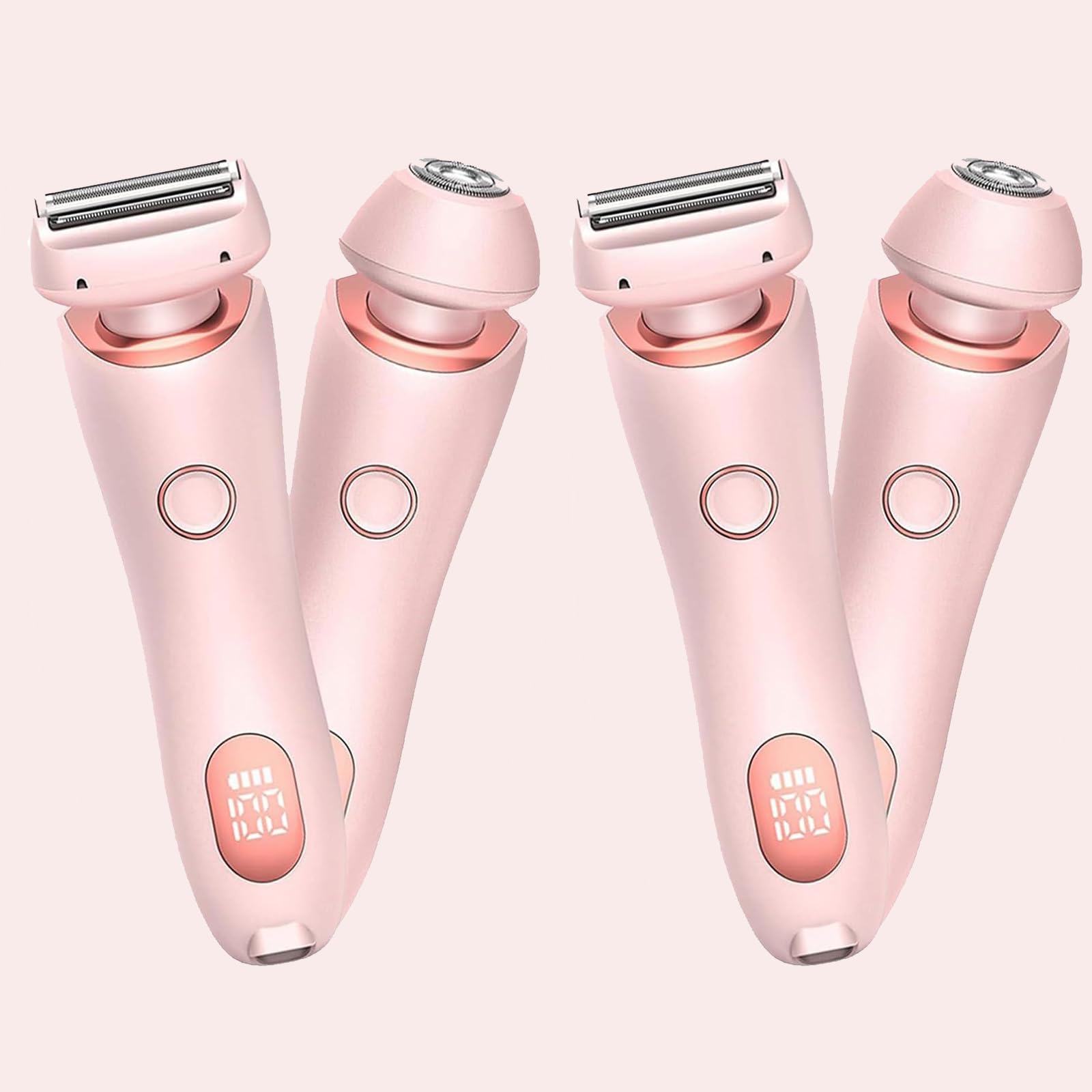 Rasierer Damen Elektrisch, Intimrasierer für Frauen,Smooth Skin,Elektrische Trimmer Rasierer mit LED-Anzeige für Damen (2 Stück)