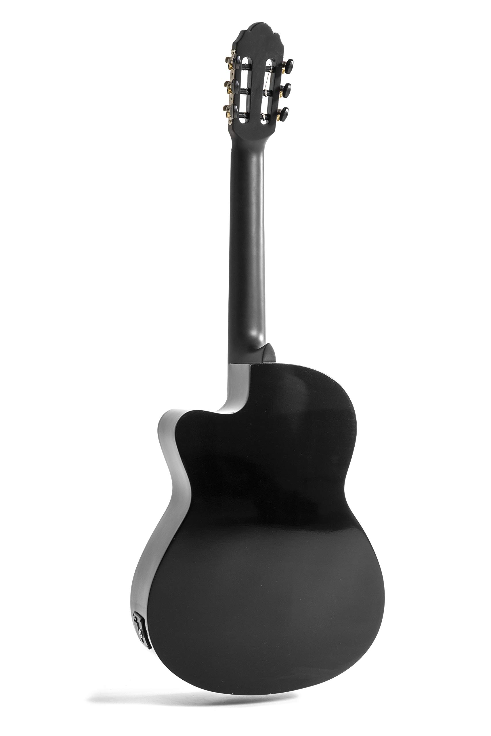 chitarra da concerto elettrica, chitarra classica elettrica special dark moon - nero, con Cutaway