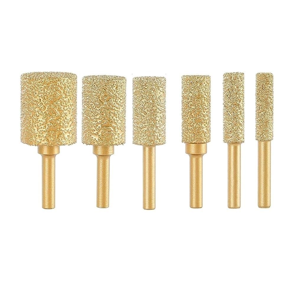 Fresa de mango redondo de 6 mm | Fresa con mango redondo de 6 mm; Soldado al vacío for resistencia al desgaste.(6pc)