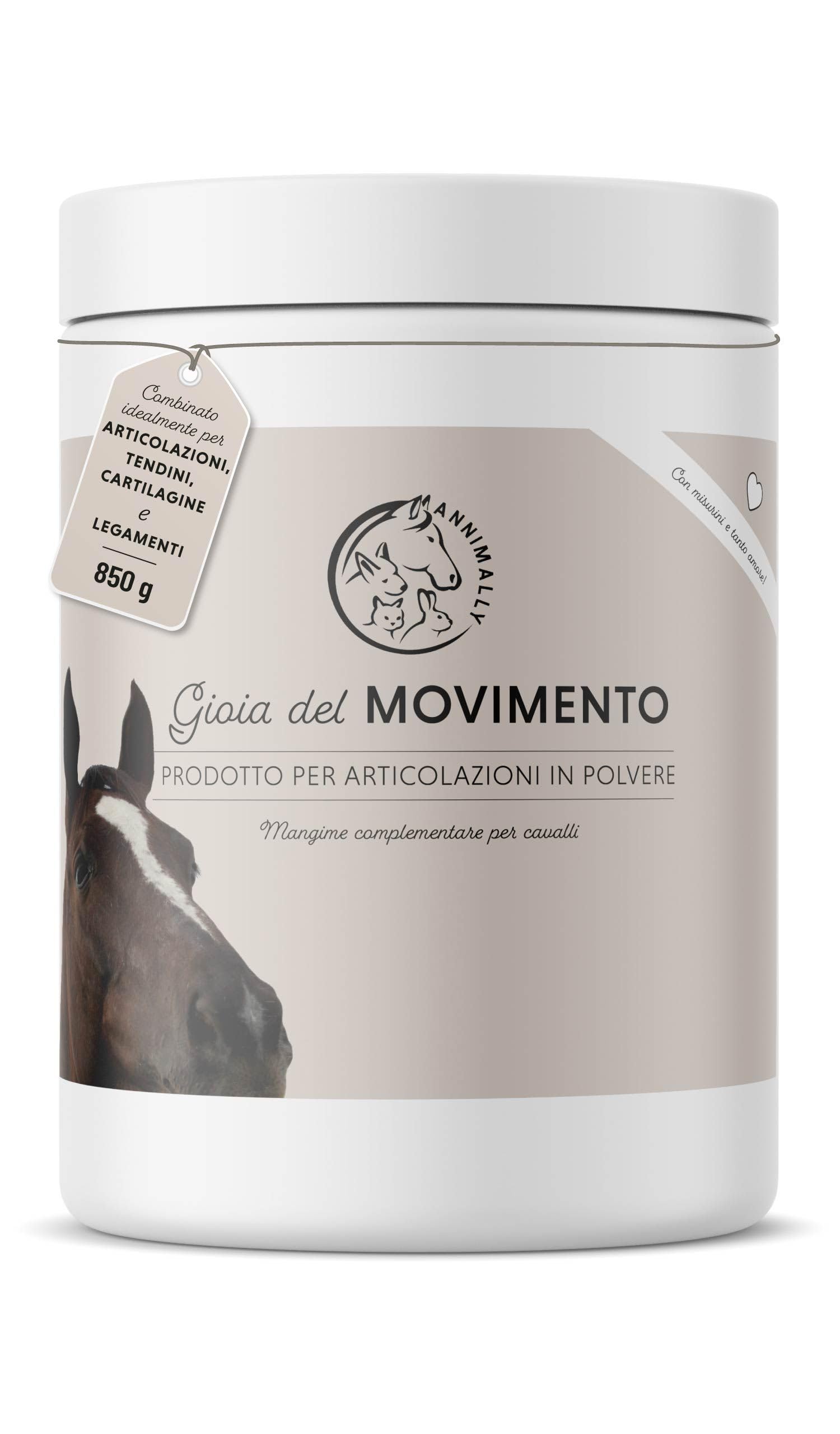 Polvere per le articolazioni dei cavalli 850g con artiglio del diavolo cavallo, MSM cavallo (Zolfo), Glucosamina e Condroitina - Msm integratore cavalli per il Rafforzamento delle Articolazi