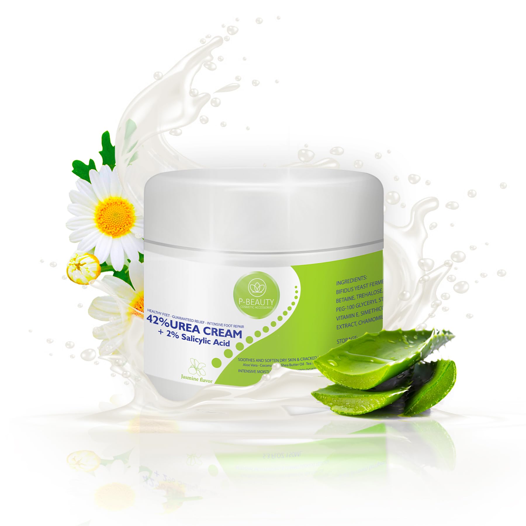 P-Beauty Crema 42% Urea | 2% Ácido Salicílico | 150g Crema para Pies y Eliminador de Callos | Aloe Vera y Aceite del Árbol del Té para hidratar y suavizar la piel en profundidad