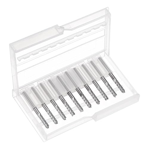 Vista 34 de uxcell 10 Uds 0.020 in Carburo End Mill Grabado Fresa Fresa CNC Router Bits para máquina PCB, vástago de 1/8