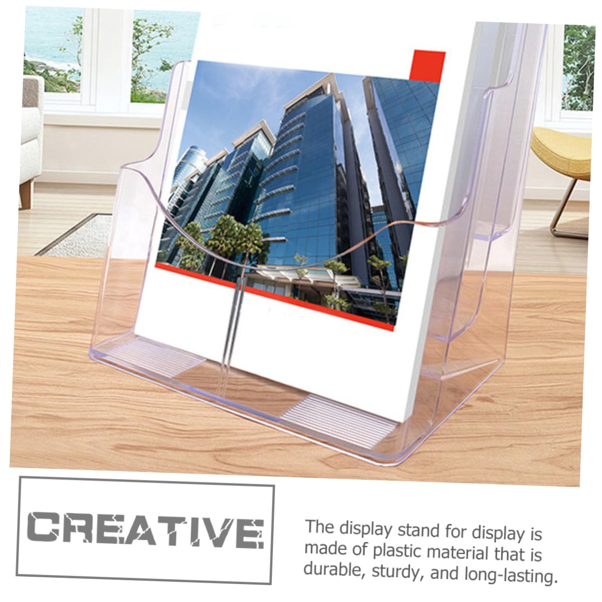 Présentoirs à Prospectus Espace Généreux 4 Niveaux, en Plastique, Lot de 2 pour Brochures et Flyers, Bureau et Maison