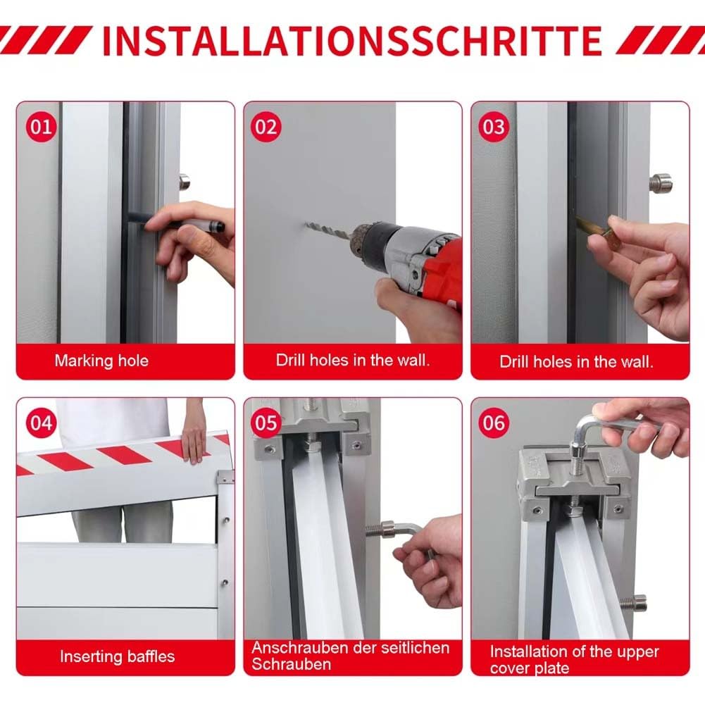 Porte de BarrièRe de Protection Contre Les Inondations H 20ccm 40cm 60cm 80cm 100cm 120cm 140cm Barriere Anti Inondation Porte de Garage Aluminium BarrièRe Anti-Inondation