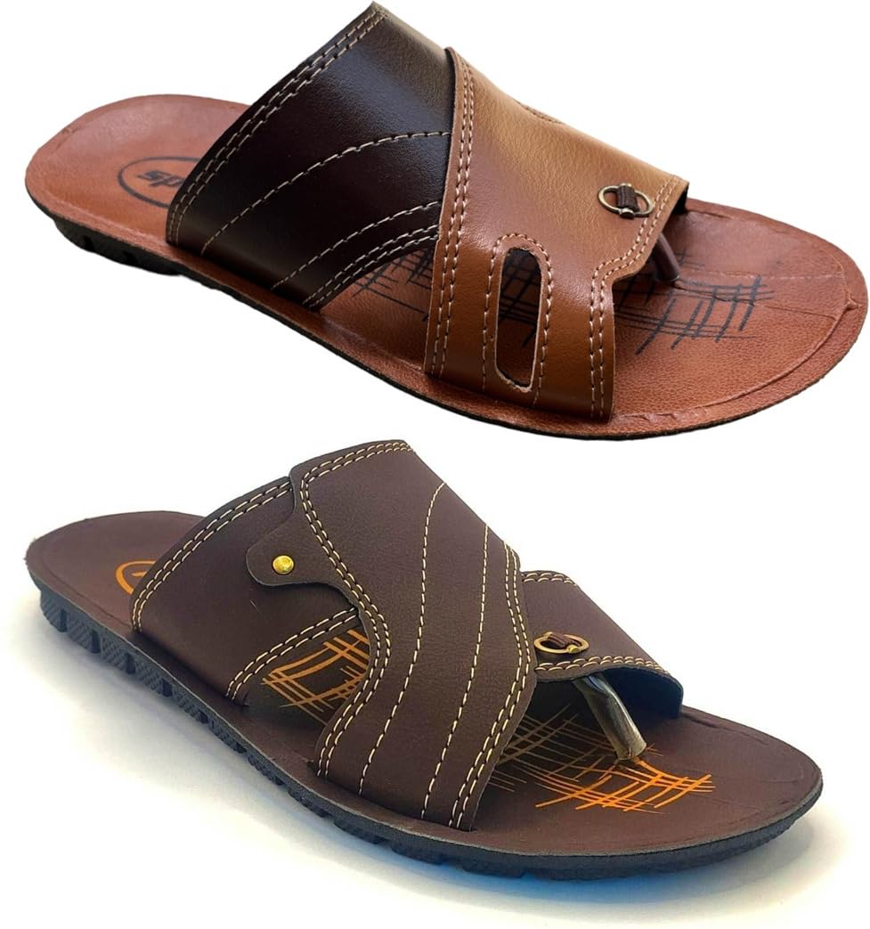 GeNIAL Men Slippers Multicolor Colour | Size - 10 | TITAN 11-TITAN BRW-10-Parent